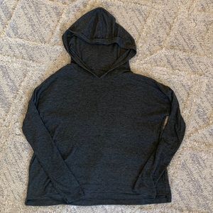 Grey hooded long sleeve top